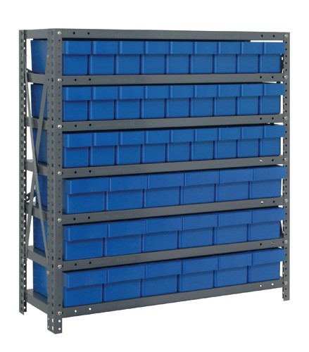 Shelving System with Super Tuff Drawers 18" x 36" x 39" Blue