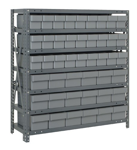 Shelving System with Super Tuff Drawers 18" x 36" x 39" Gray