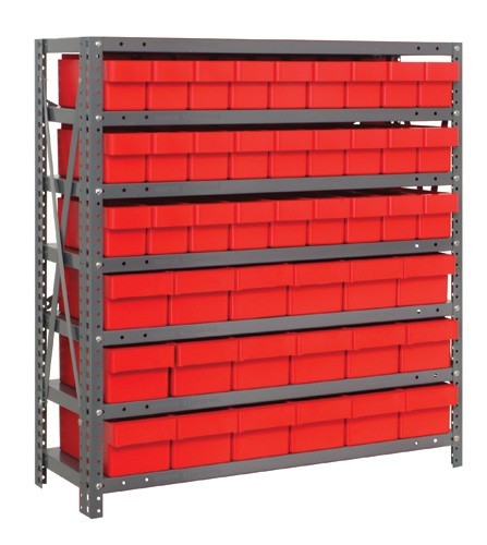 Shelving System with Super Tuff Drawers 18" x 36" x 39" Red