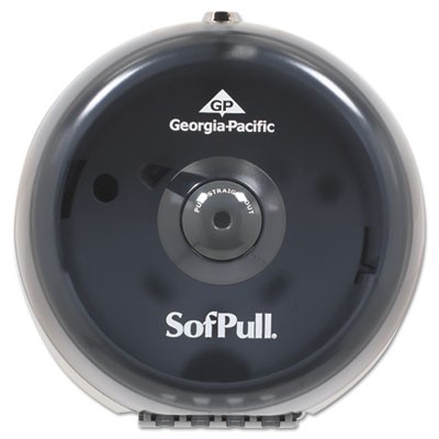 SofPull Mini Coreless Centerpull Bath Tissue Dispenser, 8 3/4w x 7d x 9h, Smoke