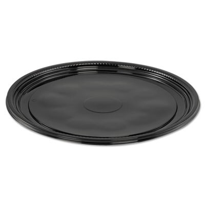 Caterline Casuals Thermoformed Platters, PET, Black, 12" Diameter