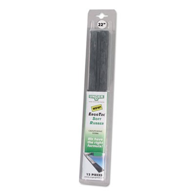 ErgoTec Replacement Squeegee Blades, 22", Black Rubber