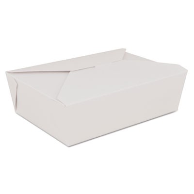 ChampPak Retro Carryout Boxes, Paperboard, 7-3/4x5-1/2x2-1/2, White