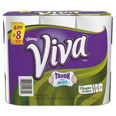 KLEENEX Viva Choose-a-Size Big Roll Towels, White, Paper, 88/Roll