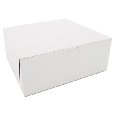 Box Cake 10x10x4 White Outside 100/CS