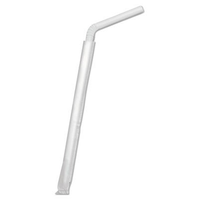 Flex Straws, 7 3/4", Translucent, Individually Wrapped