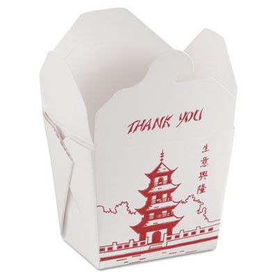 Microwavable Food Box, Paperboard, White, 8 oz