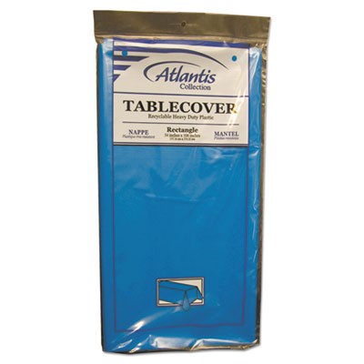 Plastic Table Cover, 54" x 108" Rectangle, Blue