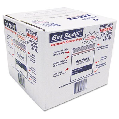 Get Reddi Sandwich Bag, 1.2mil, LDPE Film, Clear