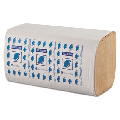 Single-Fold Paper Towels, 1-Ply, Kraft, 9" x 9 1/4"