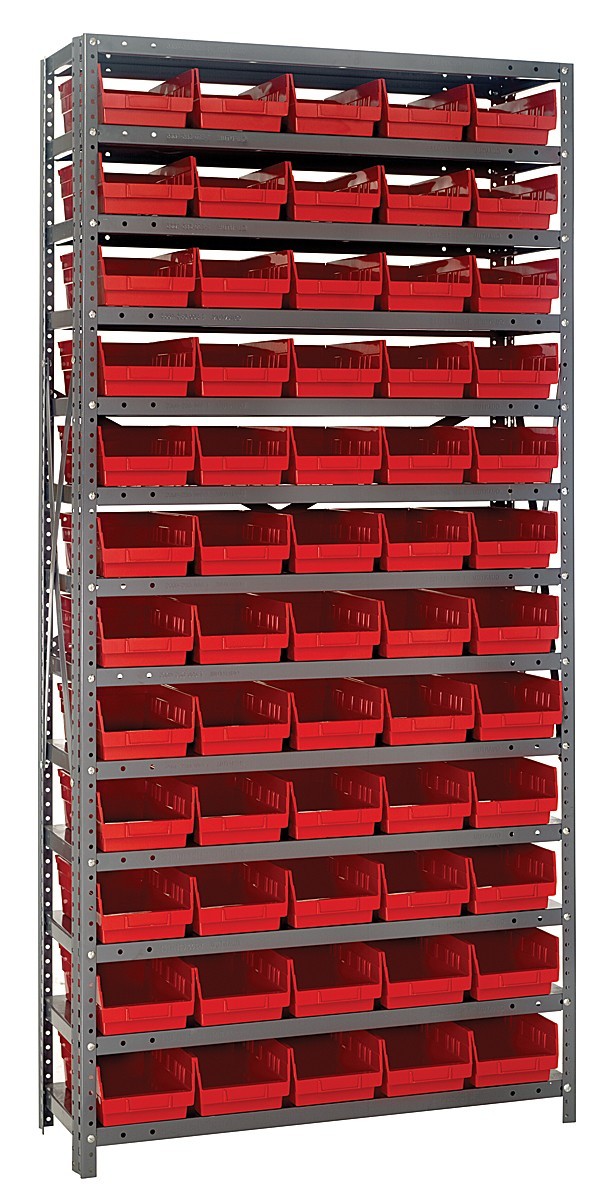 Shelf Bin System 18" x 36" x 75" Red