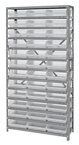 Clear-View Shelf Bin System 18" x 36" x 75"