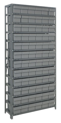 Euro Drawers Shelving System 18" x 36" x 75" Gray