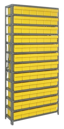 Euro Drawers Shelving System 18" x 36" x 75" Yellow