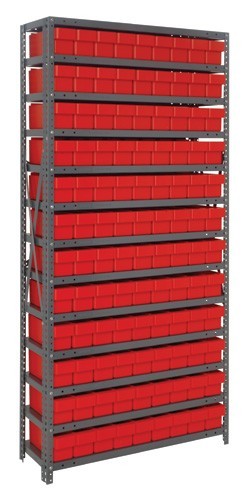 Euro Drawers Shelving System 18" x 36" x 75" Red