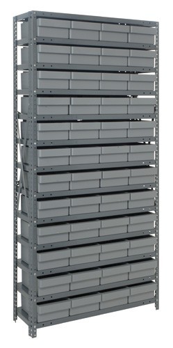 Euro Drawers Shelving System 18" x 36" x 75" Gray