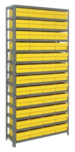 Euro Drawers Shelving System 18" x 36" x 75" Yellow