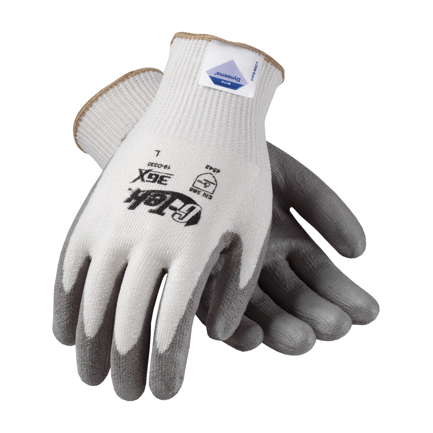 G-Tek 3GX w/Wht Dyneema Diamond/ Spandex Shell, Gry PU Coating, EN5 Size X-Large