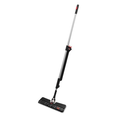 Executive Double-Sided Microfiber Spray Mop, Black/Silver Handle, 55 3/4"