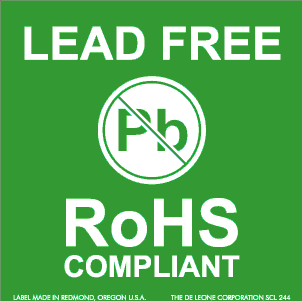 Label 2x2 "Lead Free ROHS Compliant" 500/RL
