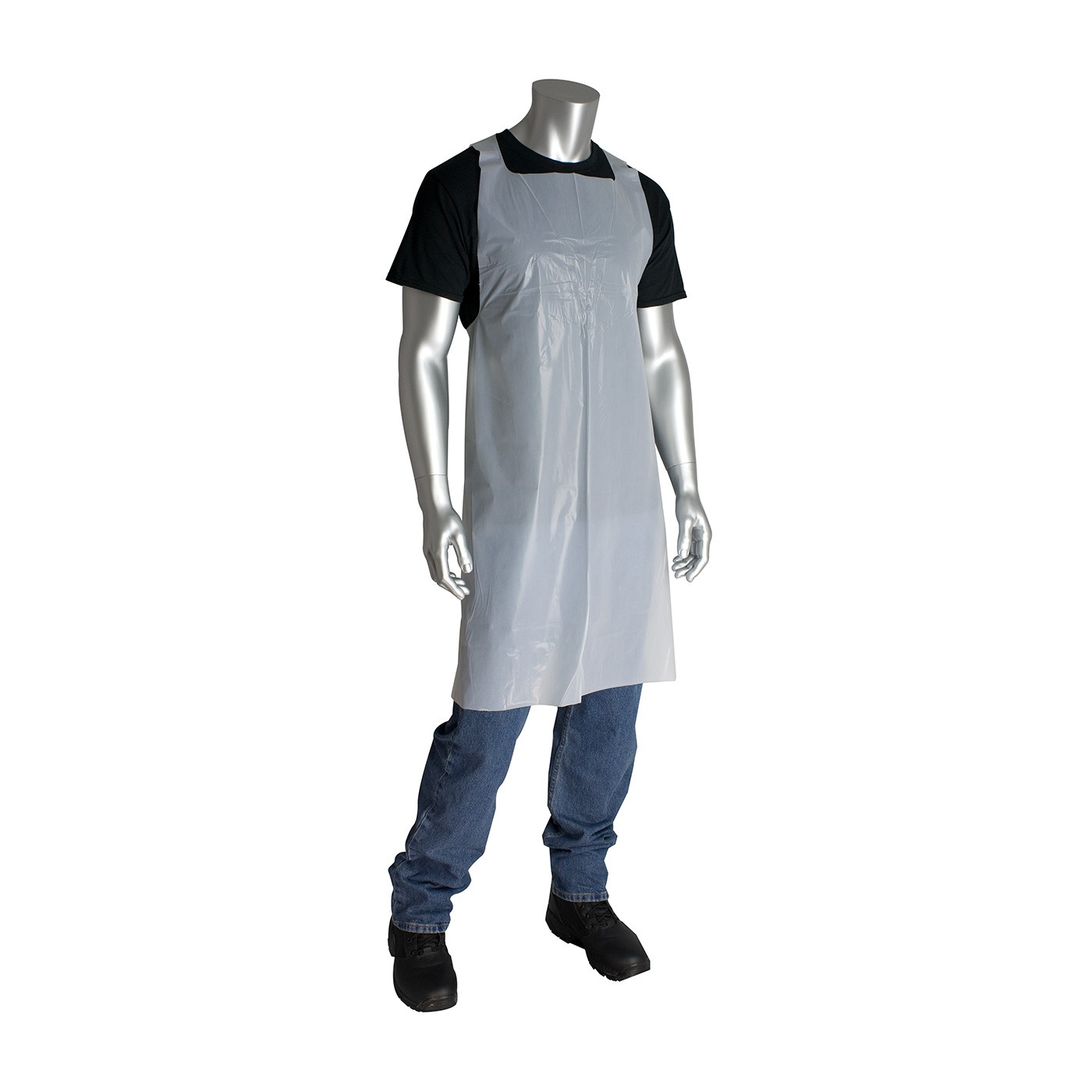 Aprons, White Polyethylene, 1.25 mil, Embossed, 28in.46in.