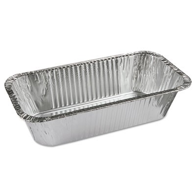 Ribbed 1/3-Size Aluminum Bread Pans, 1-Comp, 8 2/5w x 5 9/10d x 3h