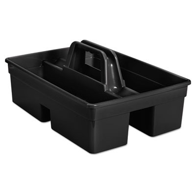 Executive Carry Caddy, 2-Compartment, Plastic, 10 3/4"W x 6 1/2"H, Black