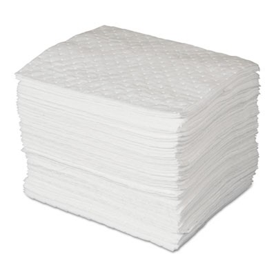 MAXX Enhanced Oil-Only Sorbent Pads, .3gal, 15w x 19l, White