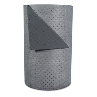 High-Traffic Series Sorbent-Pad Roll, 63gal, 30" x 300ft, Gray