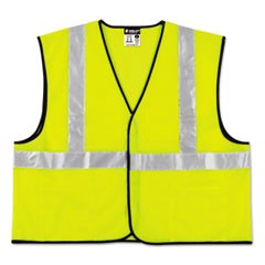 Class 2 Safety Vest, Lime Green w/Silver Stripe, Polyester, 2X-Large