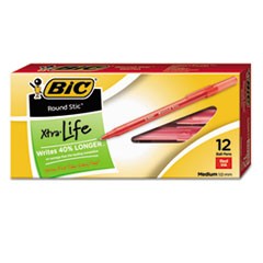 Pen Round Stic Ballpoint Bic Red Ink 1mm 12/BX