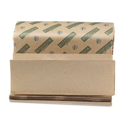 Green Folded Towels, Multi-Fold, Natural, 9 1/8W x 9 1/2L