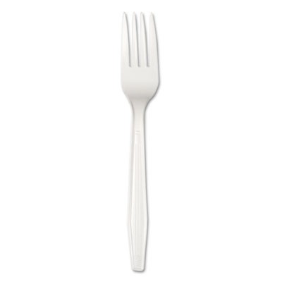 Full Length Polystyrene Cutlery, Fork, White