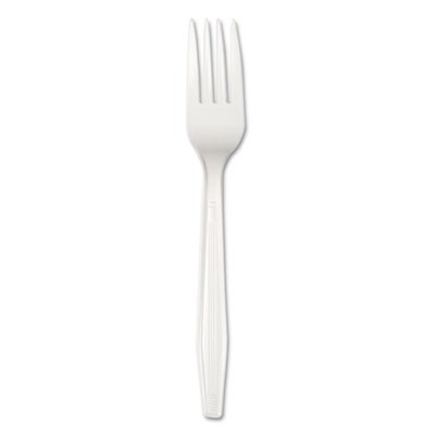 Full Length Polystyrene Cutlery, Fork, White