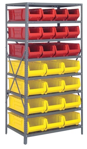 Hulk Shelving System - Complete Package 24" x 36" x 75" Red