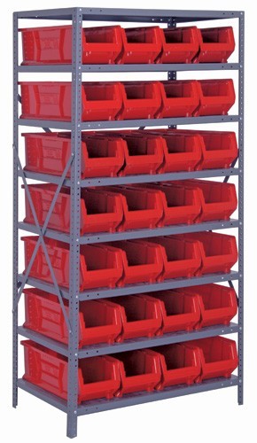 Hulk Shelving System - Complete Package 24" x 36" x 75" Red