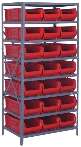 HULK Shelving System- Complete Package 24" x 36" x 75" Red