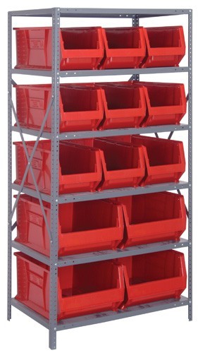 Hulk Shelving System - Complete Package 24" x 36" x 75" Red