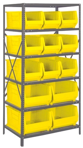 Hulk Shelving System - Complete Package 24" x 36" x 75" Yellow