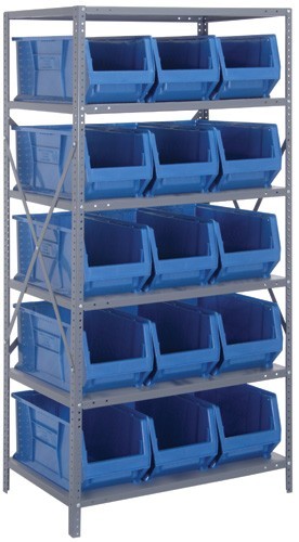 Hulk Shelving System - Complete Package 24" x 36" x 75" Blue