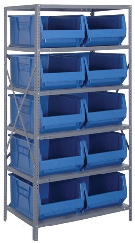 Hulk Shelving System - Complete Package 24" x 36" x 75" Blue