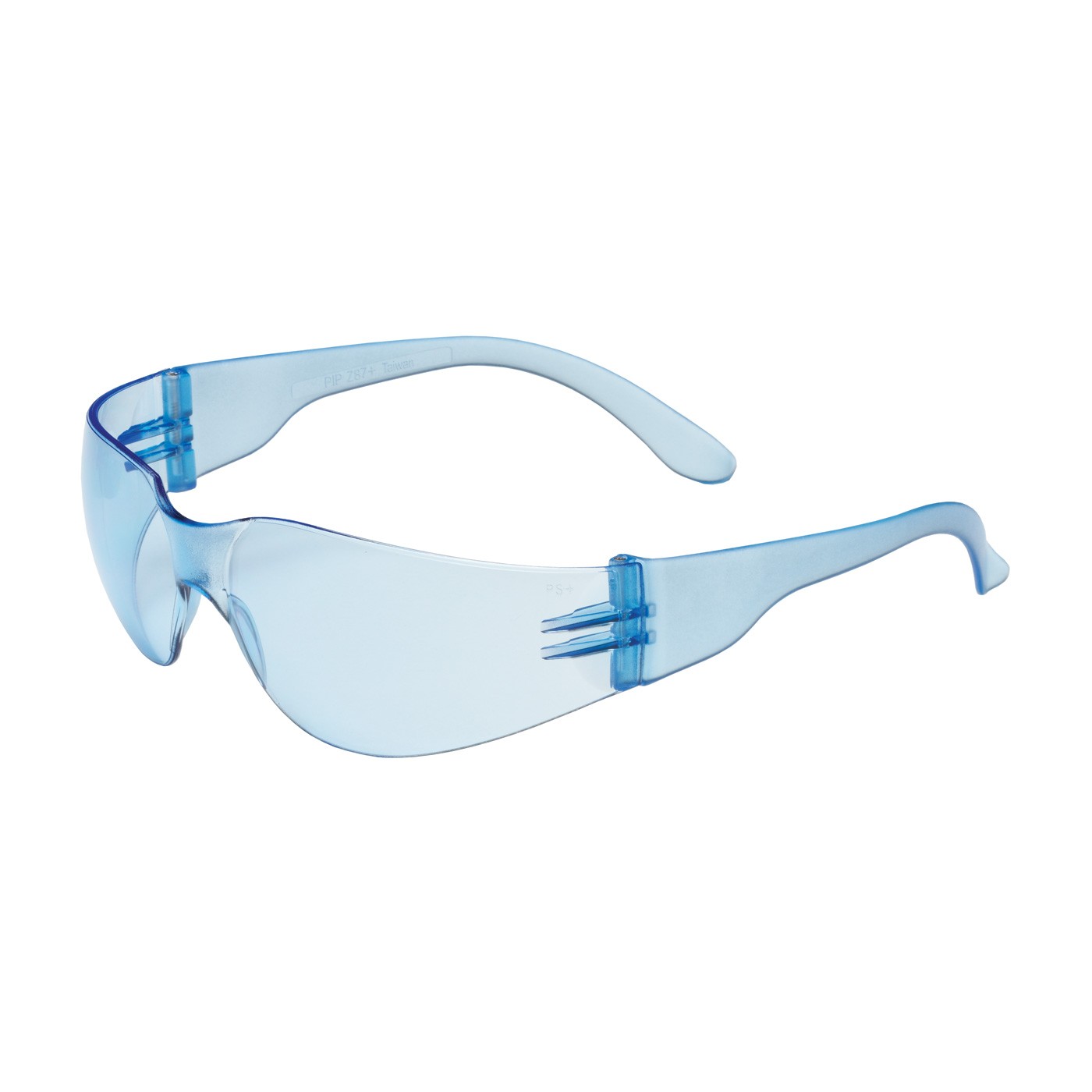 Safety Glasses Rimless Light Blue Wrap Lens&Temple 12/BX 12/CS