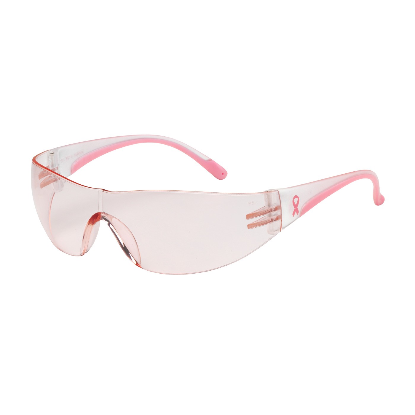 Safety Glasses Rimless Clear Wrap Lens&Temple Pink Tint 12/BX 12/CS