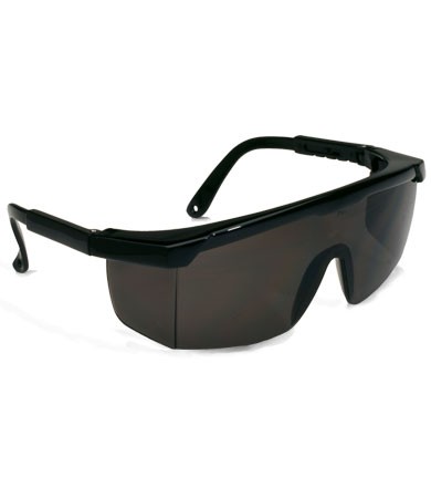 Safety Glasses Semi-Rimless Adjustable Gray Lens Black Frames 144/CS