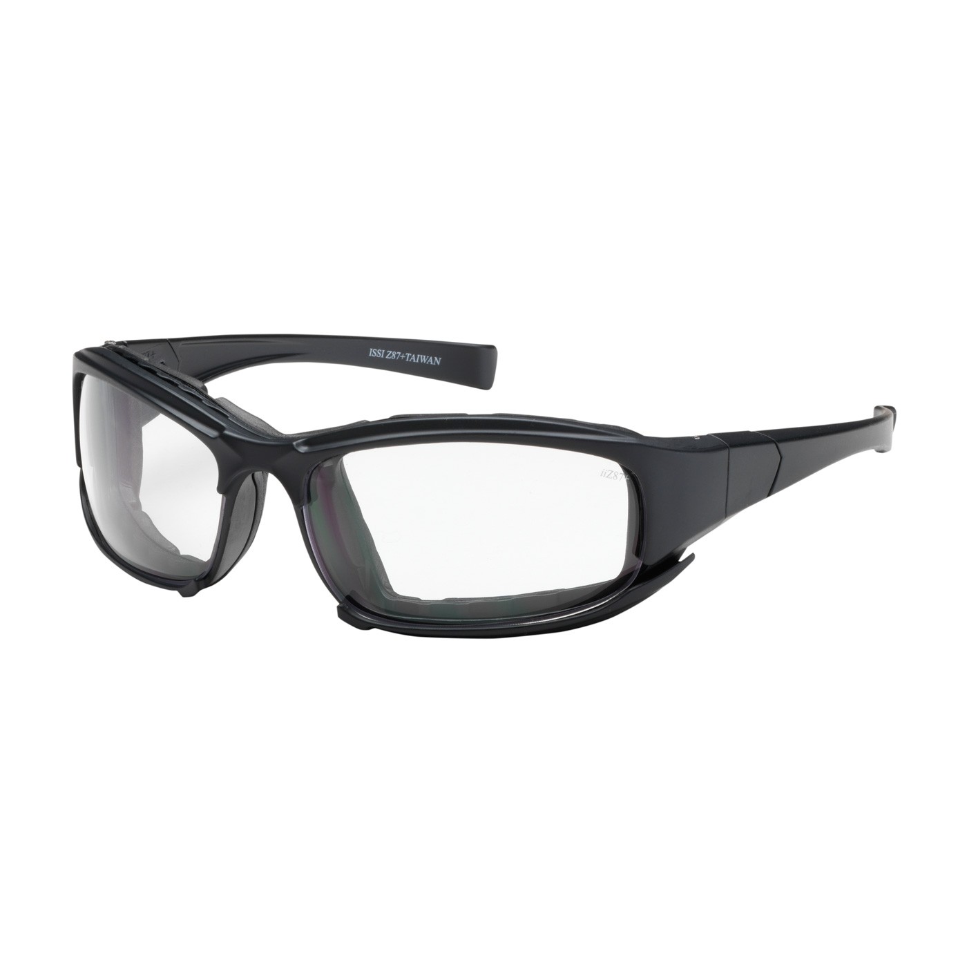 Safety Glasses Clear Cefiro Bl Mir Lens Blk Full Frm w/ Foam Padding AF