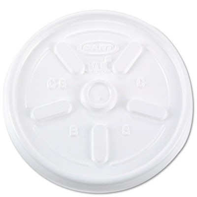 Vented Plastic Hot Cup Lids, 10JL, 10 oz., White