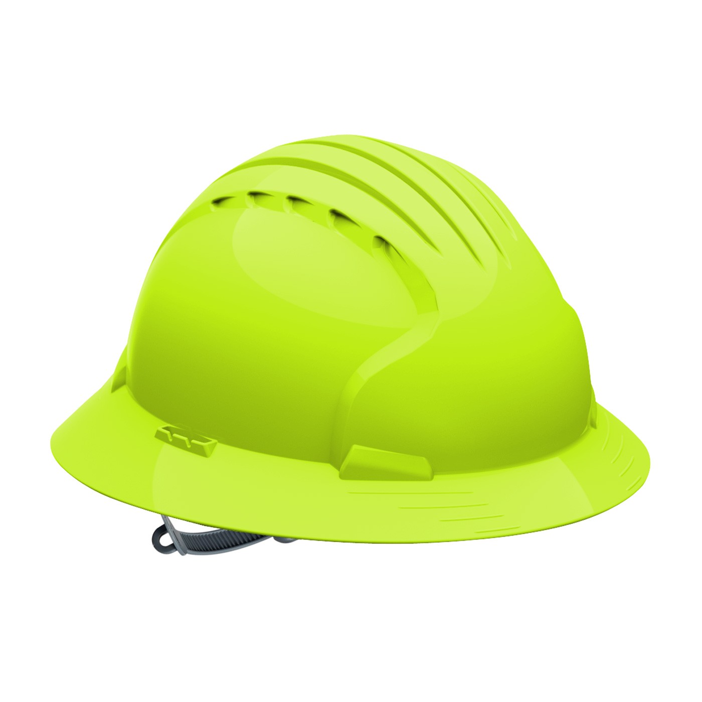 JSP Evo6141 Full Brim, B Lime, 6-Pt Textile Susp, Slip Ratchet, Class E