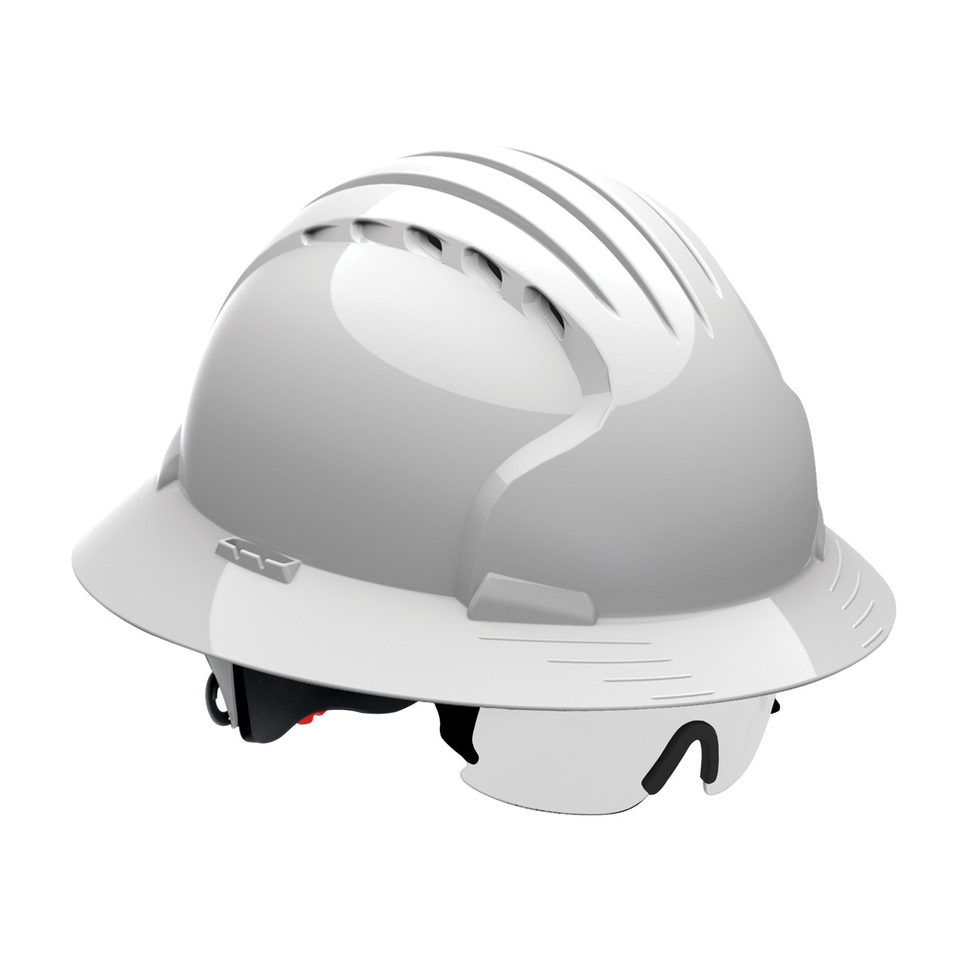 JSP Evo6161 Full Brim, White, Vented, 6-Pt, Wheel Ratcht, Class C