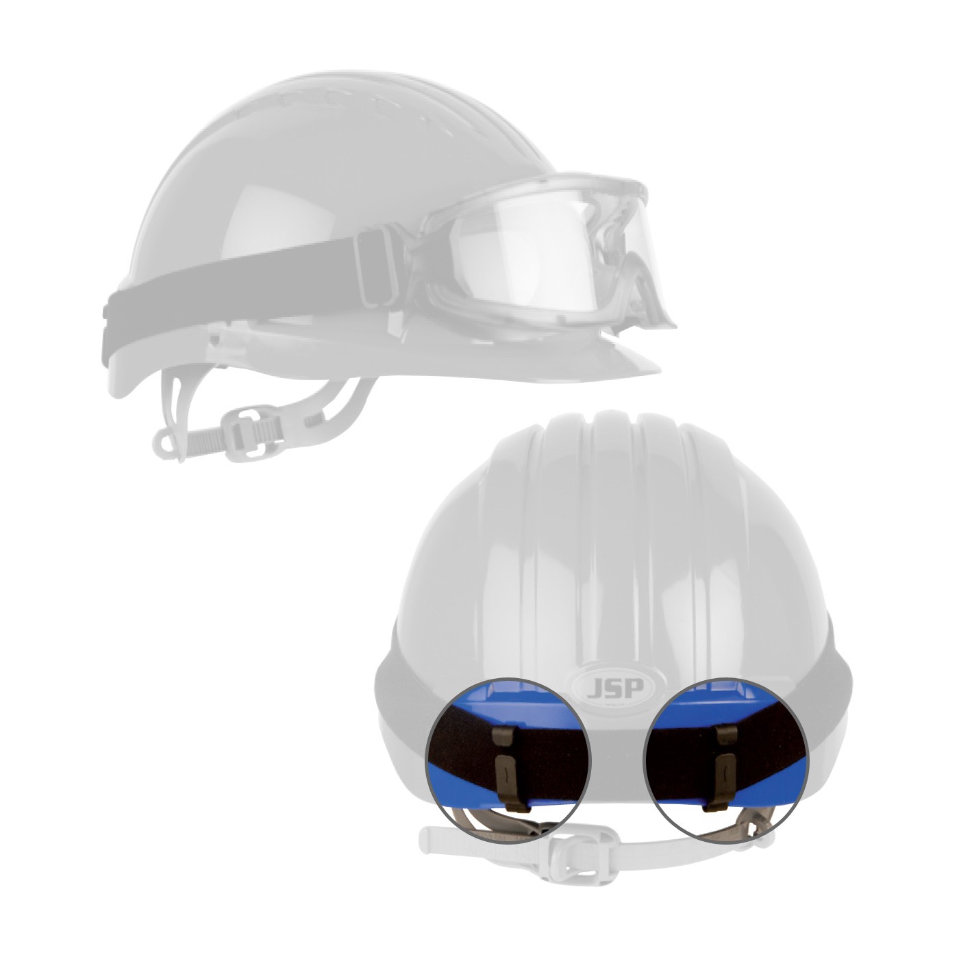 Clip Set for Lamp/Goggle Attachment Evolution 6100 Cap Style Hard Hats