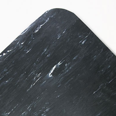 Cushion-Step Mat, Rubber, 36x60, Marbleized Black